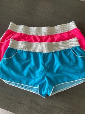 Set of OP Juniors Swim Shorts in Turquoise Blue & Hot Pink size medium and large